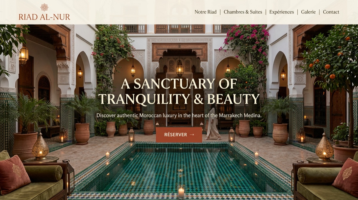 Aperçu du site d'un riad
