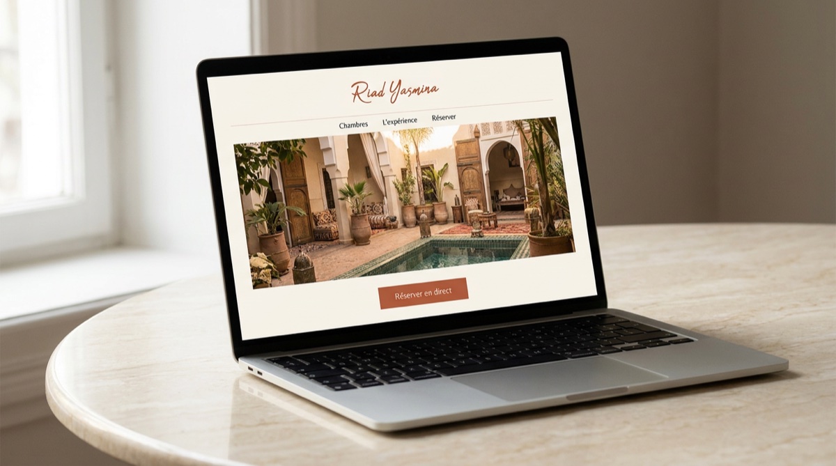 Page d'accueil du site sur ordinateur